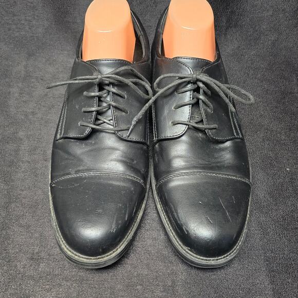 Dexter Comfort Memory Foam Black Dress Oxfords Lace Up Shoes - Picture 2 of 11